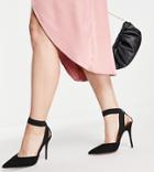 Asos Design Wide Fit Pantha Elastic High Heeled Shoes In Black