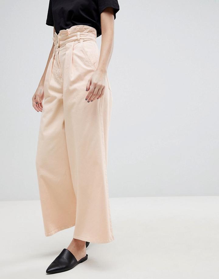 Asos White High Waist Co-ord Jean - Cream