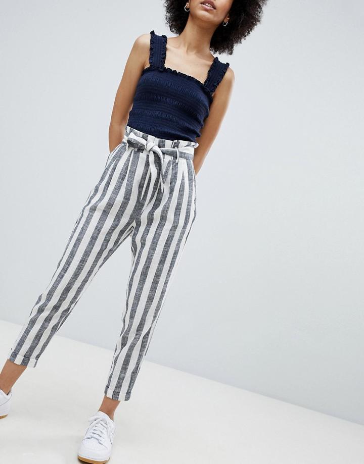 Bershka Stripe Linen Pants - Multi