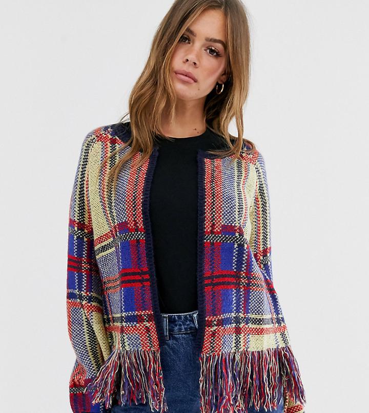 Wild Honey Cardigan In Fluffy Check