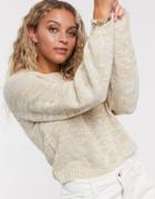 Only Volume Sleeve Sweater In Marl