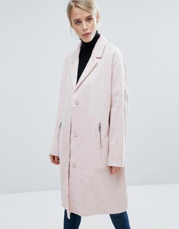 Storm & Marie Lydia Oversized Tailored Coat - Pink