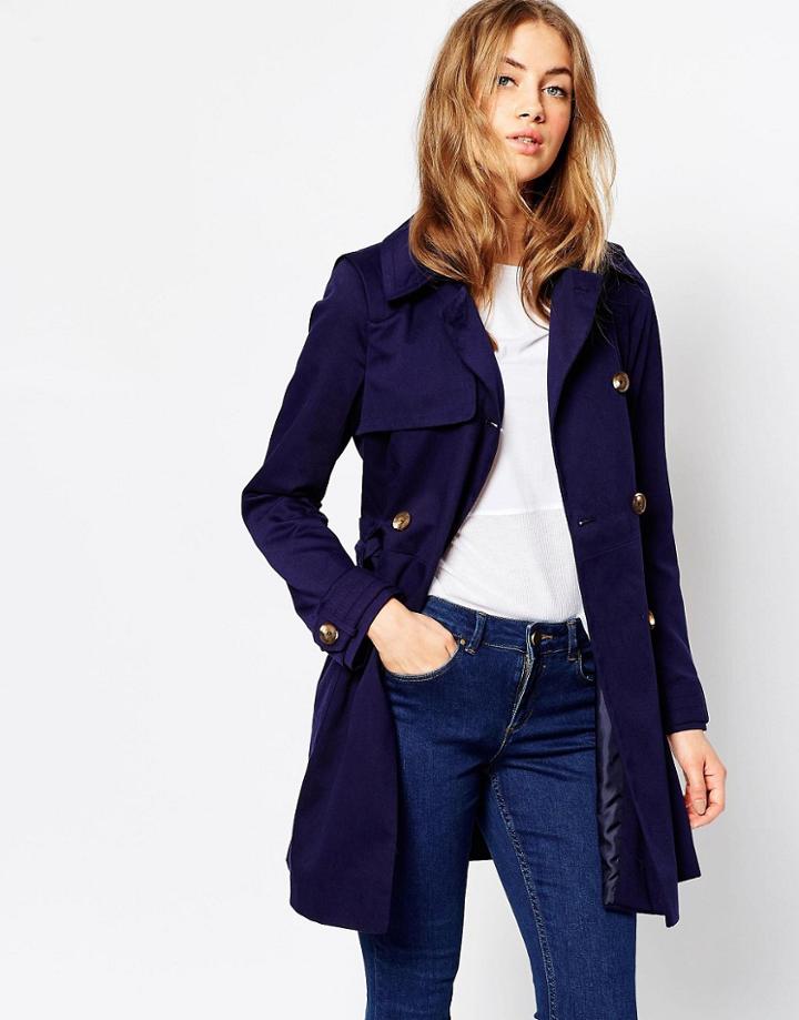 Asos Classic Trench Coat - Navy
