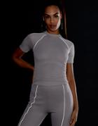 Asos Design Two-piece Fitted Top With Reflective Trim-gray