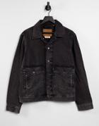 Levi's At Work Flap Pocket Relaxed Fit Denim Trucker Jacket In Sean Black Wash