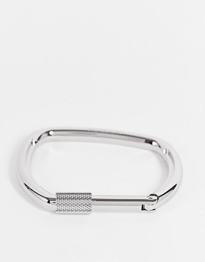 Calvin Klein Hinge Fasten Bangle In Silver