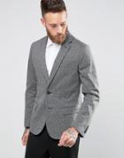 New Look Jersey Blazer In Mid Gray - Gray