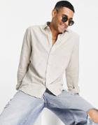 Only & Sons Linen Mix Shirt In Beige-neutral