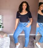 Vero Moda Curve Mom Jeans In Medium Blue-blues
