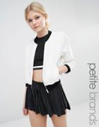 New Look Petite Scuba Bomber - Cream