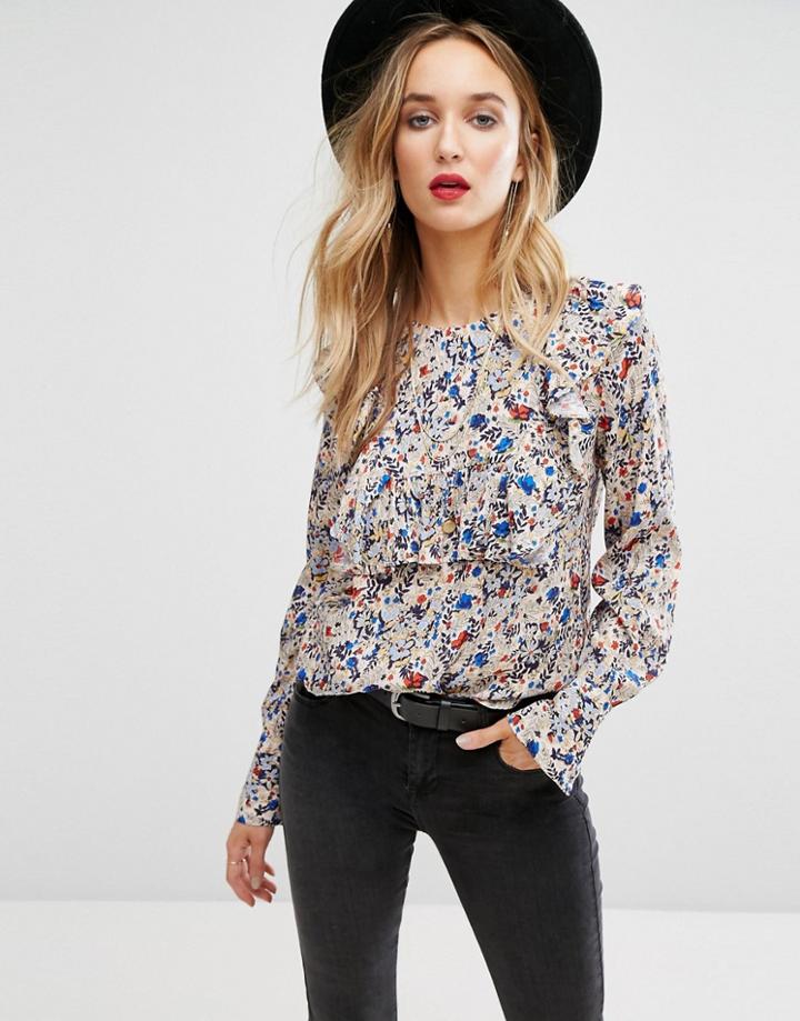 Mango Ditsy Floral Ruffle Blouse - Multi