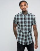 Asos Slim Check Shirt In Blue - Blue