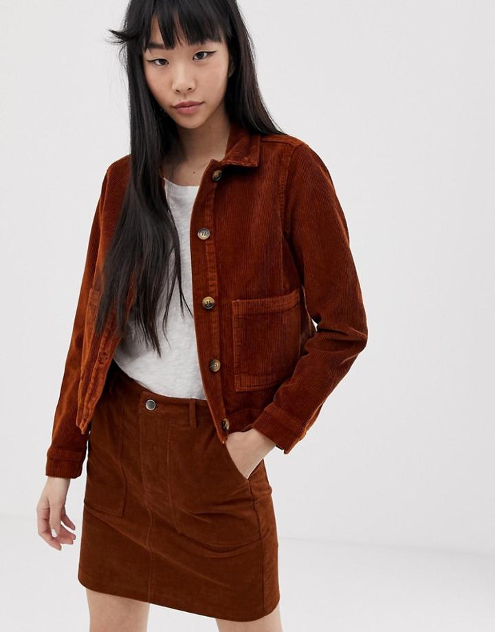 New Look Trucker Jacket With Pocket In Tan - Tan