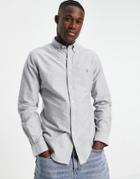 Polo Ralph Lauren Icon Logo Slim Fit Oxford Shirt Buttondown In Slate Gray-grey