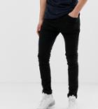 Asos Design Tall Recycled Super Skinny Jeans In Black - Black