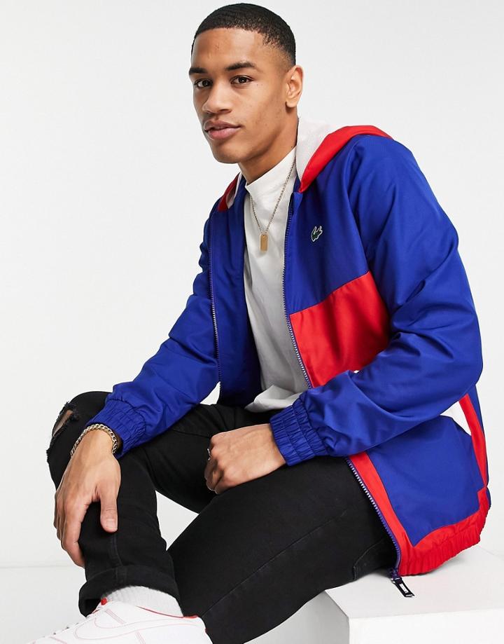 Lacoste Sport Jacket In Blue & Red