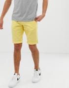 Esprit Slim Fit Chino Short In Yellow - Yellow