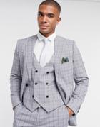 Harry Brown Slim Fit Check Suit Jacket-grey