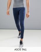 Asos 4505 Tall Skinny Training Joggers With Zip Cuff - Navy