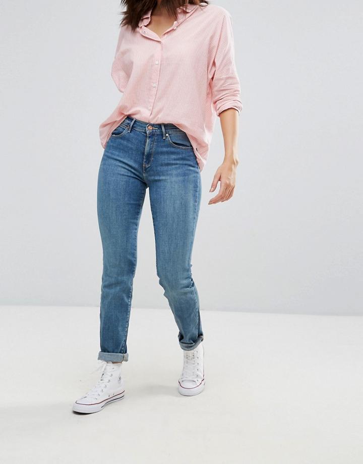 Wrangler High Waist Slim Cut Jeans-blue