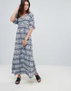 B.young Printed Kimono Maxi Dress - Multi