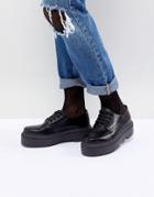Asos Design Menace Chunky Flat Shoes - Black