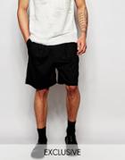 Unplugged Museum Shorts In Linen - Black