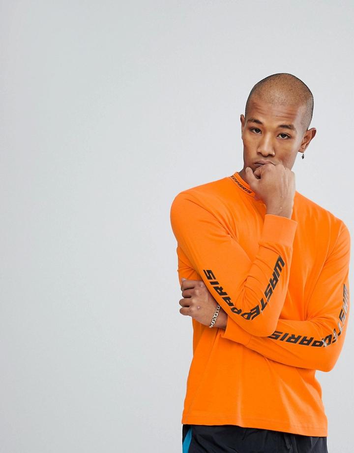 Wasted Paris Squadra Long Sleeve T-shirt In Orange - Orange