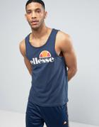 Ellesse Tank With Classic Logo In Navy - Navy
