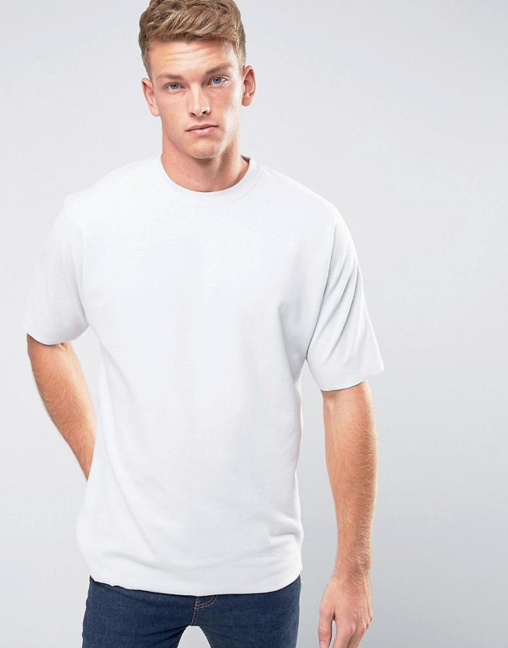 Jack & Jones Core T-shirt In Oversized Fit With Raw Edge - Green