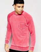 Another Influence Burn Out Crew Neck Sweater - Pink