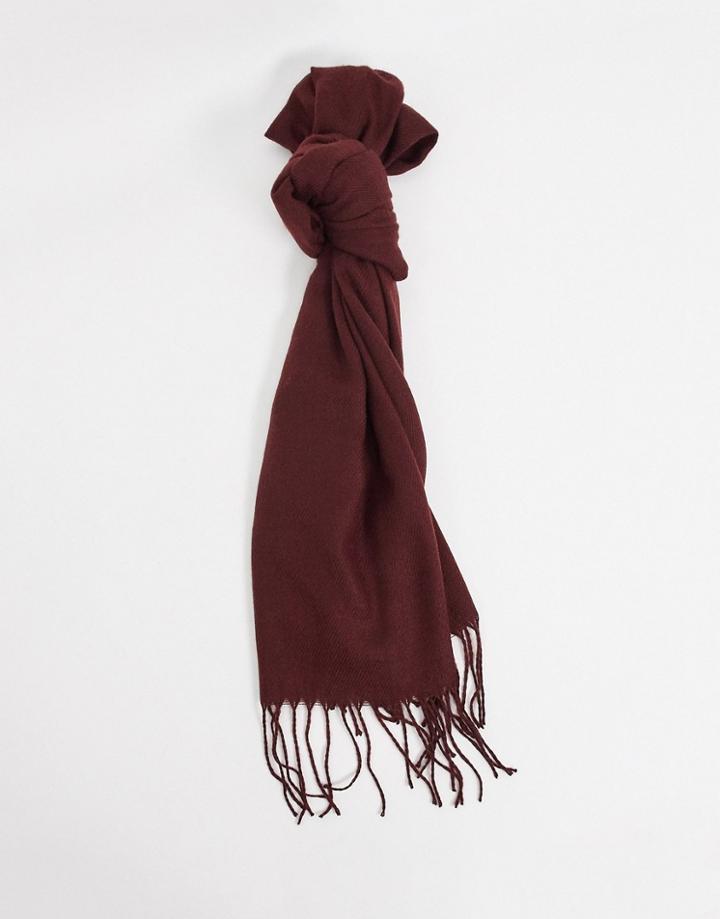Jack & Jones Scarf In Burgundy-red