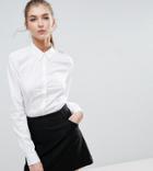 Asos Tall Fitted Shirt In Stretch Cotton - White