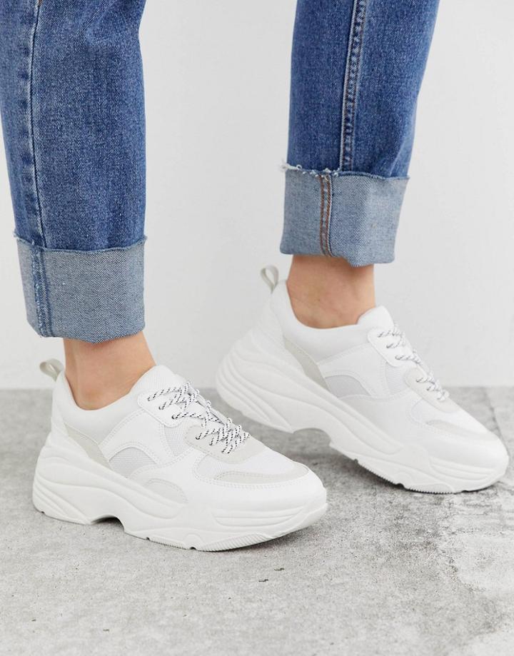 Stradivarius Chunky Sneakers In White