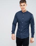 Selected Homme Slim Smart Grandad Shirt - Navy