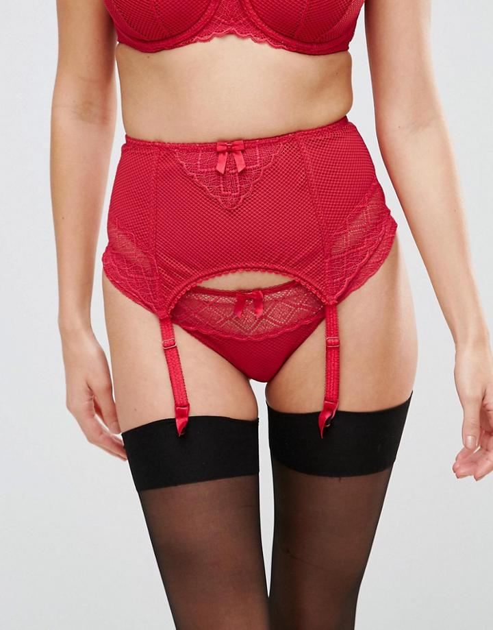 Pour Moi Electra Suspender Belt - Red