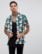 Ldn Dnm Holidays Santa Short Sleeve Shirt - Green