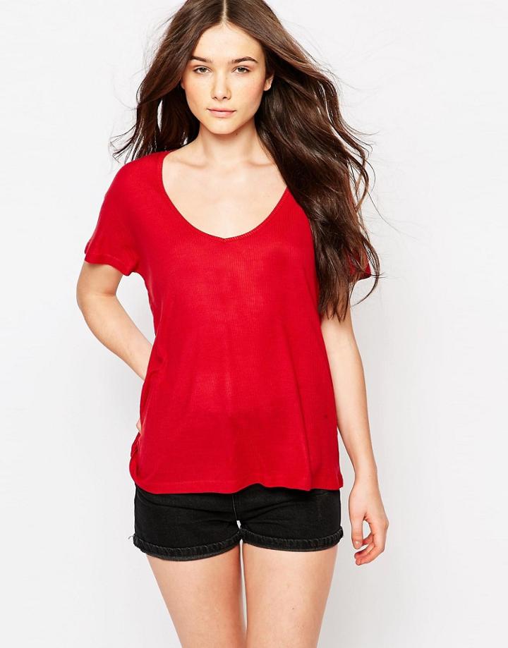 Brave Soul Jersey T-shirt - Paprika