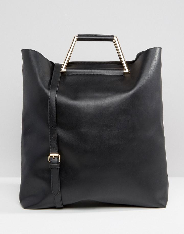 Asos Metal Handle Shopper Bag - Black