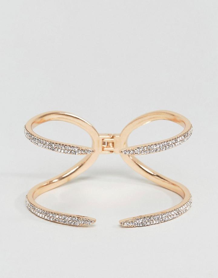 Aldo Gem Stone Claw Cuff Bracelet - Gold