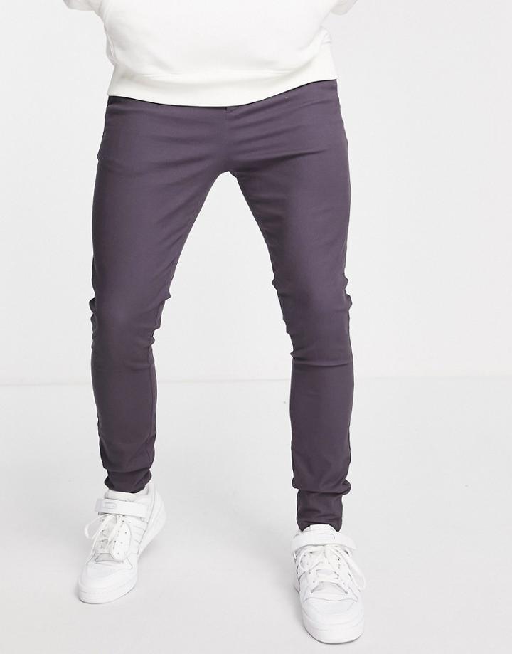 Asos Design Extreme Super Skinny Chinos In Washed Navy
