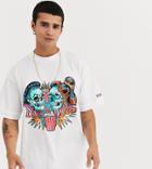 Collusion Oversized T-shirt With Tattoo Print In White