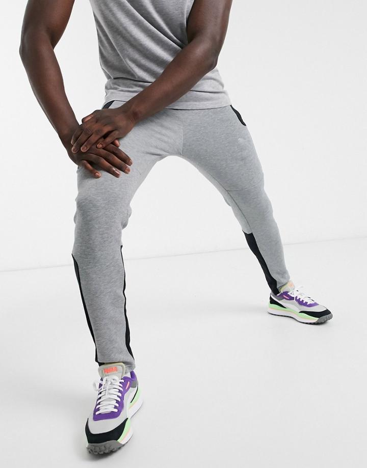 Puma Evostripe Pants In Gray-grey