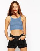 Asos Sweater Vest In Rib - Blue