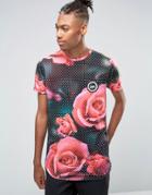 Hype T-shirt With Floral Print Polka Dots - Black