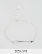 Reclaimed Vintage Arrow Chain Bracelet In Silver - Silver