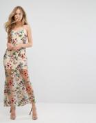 Forever New Embroidered Maxi Dress With Lace Up Back - Multi