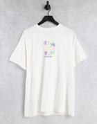 Damson Madder Organic Cotton Relaxed T-shirt With Primavera Graphic-white
