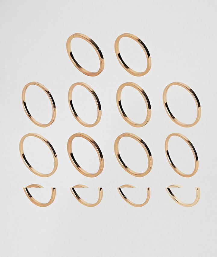 Aldo Leonick Multipack Simple Rings - Gold