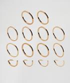 Aldo Leonick Multipack Simple Rings - Gold